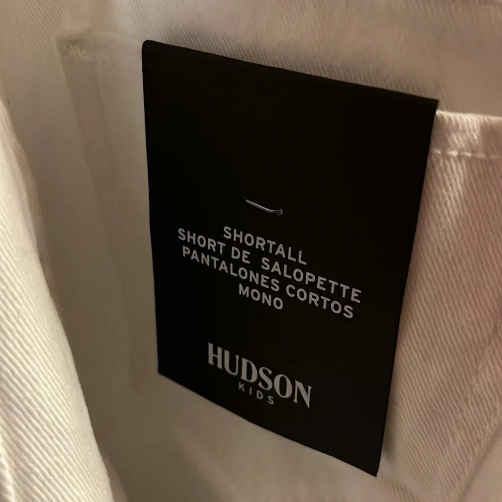 Hudson kids size 10 white shortalls. New with tags. - Picture 6 of 7